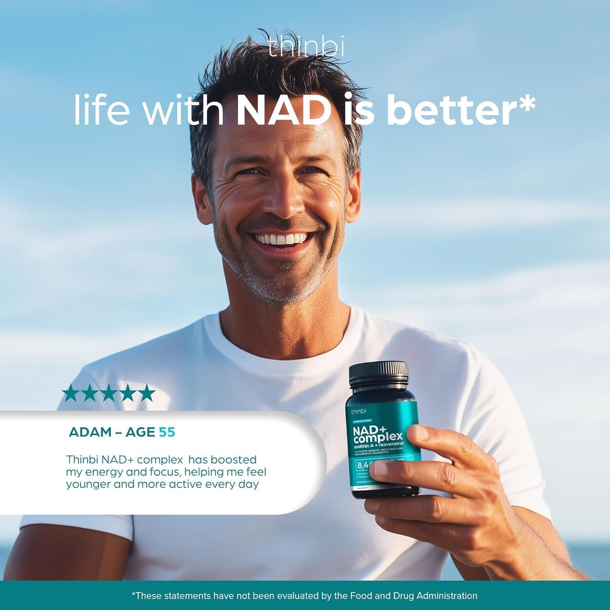 Thinbi NAD+ Complex Urolithin A + Resveratrol 60 Capsulas