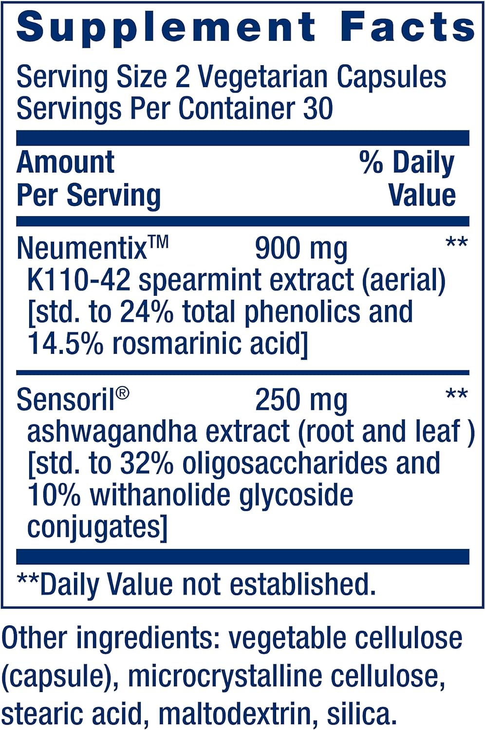 Life Extension Ashwagandha Plus Calm & Focus 60 Capsulas