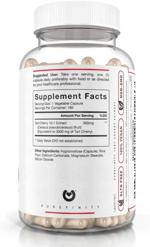 PUREFINITY - PUREFINITY Tart Cherry 3000Mg. 180 Capsulas - The Red Vitamin MX - Suplementos Alimenticios - {{ shop.shopifyCountryName }}