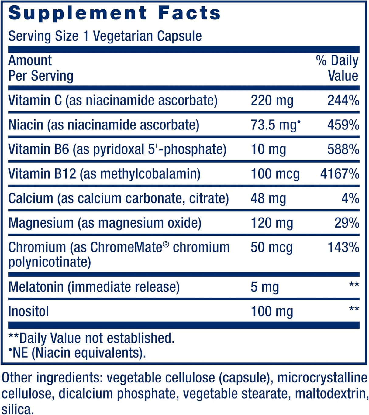 Life Extension Quiet Sleep Melatonin 5Mg. 60 Capsulas