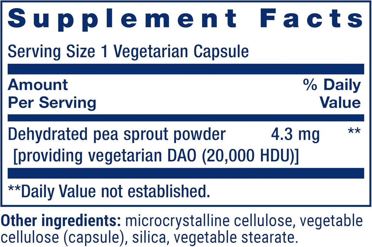 Life Extension Food Sensitivity Relief with Diamine Oxidase 60 Capsulas