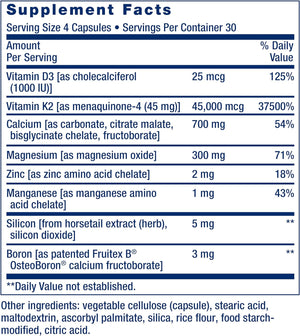 Life Extension Bone Restore Elite Calcium Supplement with Super Potent K2 120 Capsulas