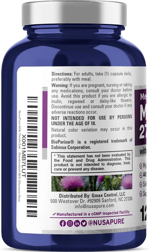 NUSAPURE - NusaPure Milk Thistle Extract 27,500Mg. 120 Capsulas - The Red Vitamin MX - Suplementos Alimenticios - {{ shop.shopifyCountryName }}