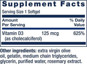 Life Extension Vitamin D3 125mcg 60 Capsulas Blandas 2 Pack