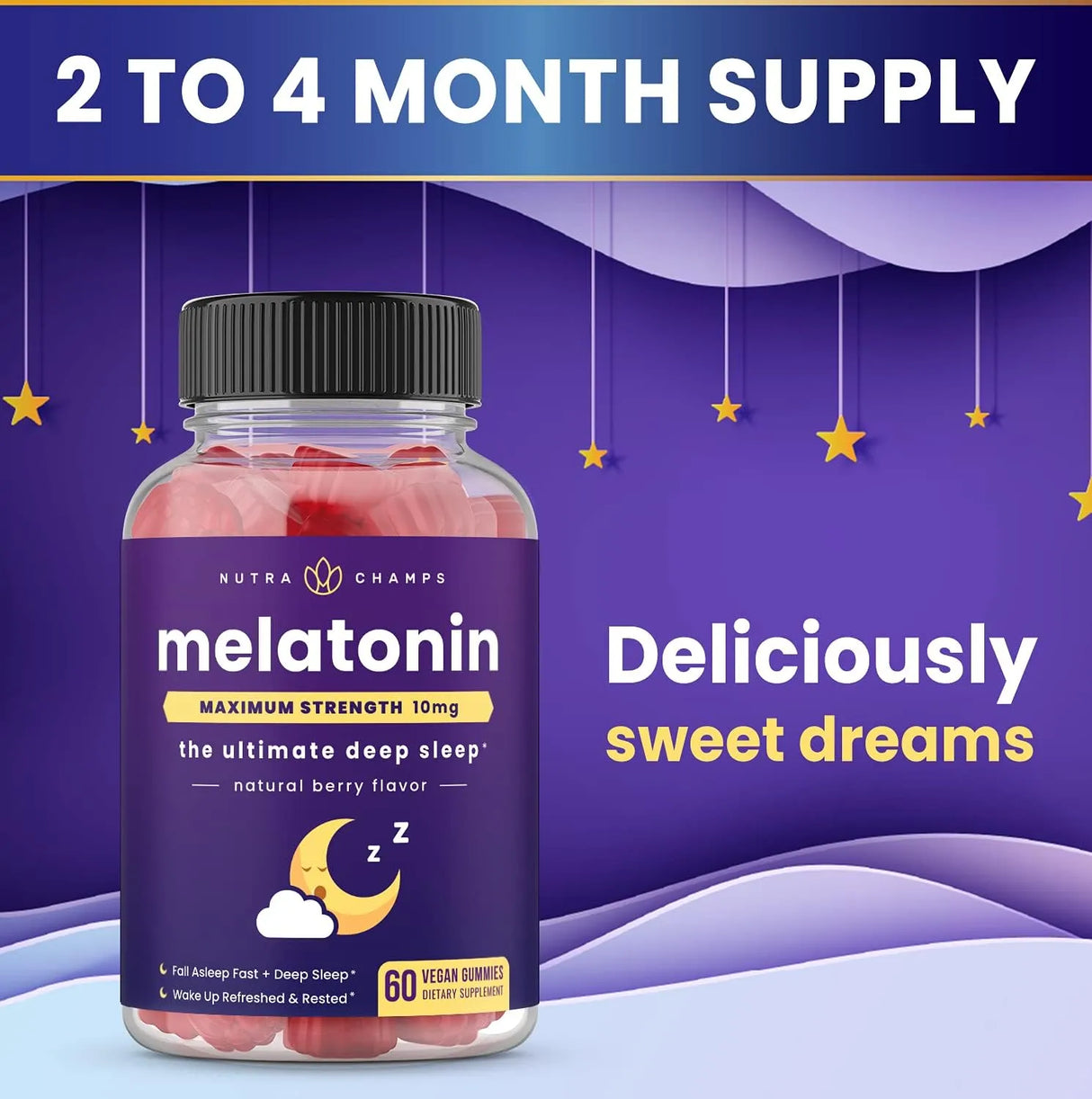 NUTRACHAMPS - NutraChamps Melatonin Gummies 10Mg. 60 Gomitas 2 Pack - The Red Vitamin MX - Suplementos Alimenticios - {{ shop.shopifyCountryName }}