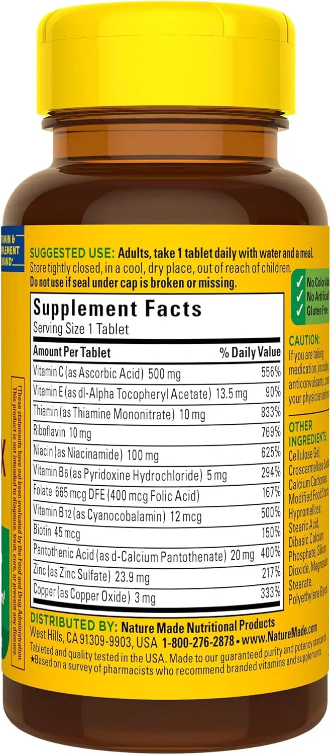 NATURE MADE - Nature Made Stress B Complex 75 Tabletas - The Red Vitamin MX - Suplementos Alimenticios - {{ shop.shopifyCountryName }}