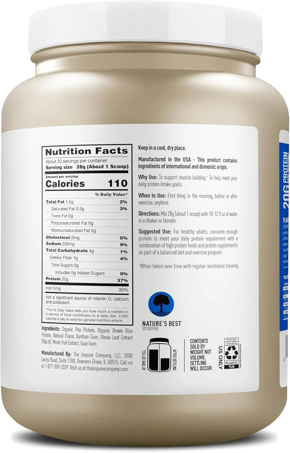 ISOPURE - Isopure Plant-Based Protein Powder 20g 20 Servicios Vanilla 560Gr. - The Red Vitamin MX - Suplementos Alimenticios - {{ shop.shopifyCountryName }}