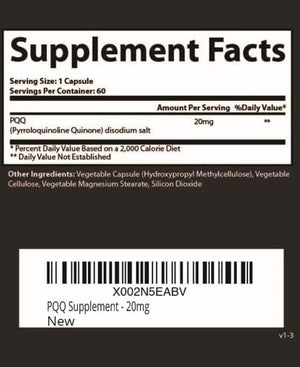 Research Labs Ultra High Purity 20Mg. PQQ 120 Capsulas