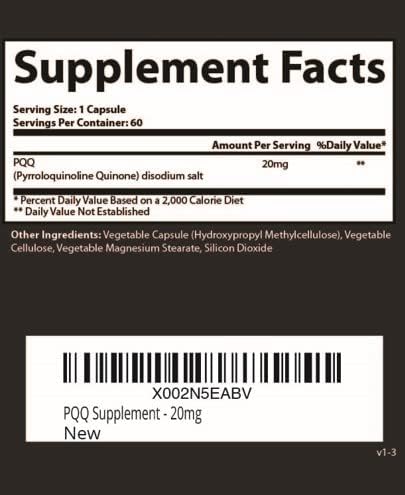Research Labs Ultra High Purity 20Mg. PQQ 120 Capsulas