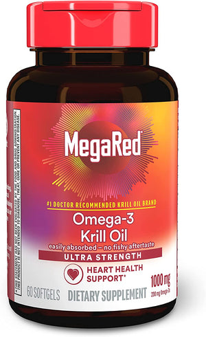 MegaRed Ultra Strength Omega 3 Antarctic Krill Oil 1000Mg. 60 Capsulas Blandas