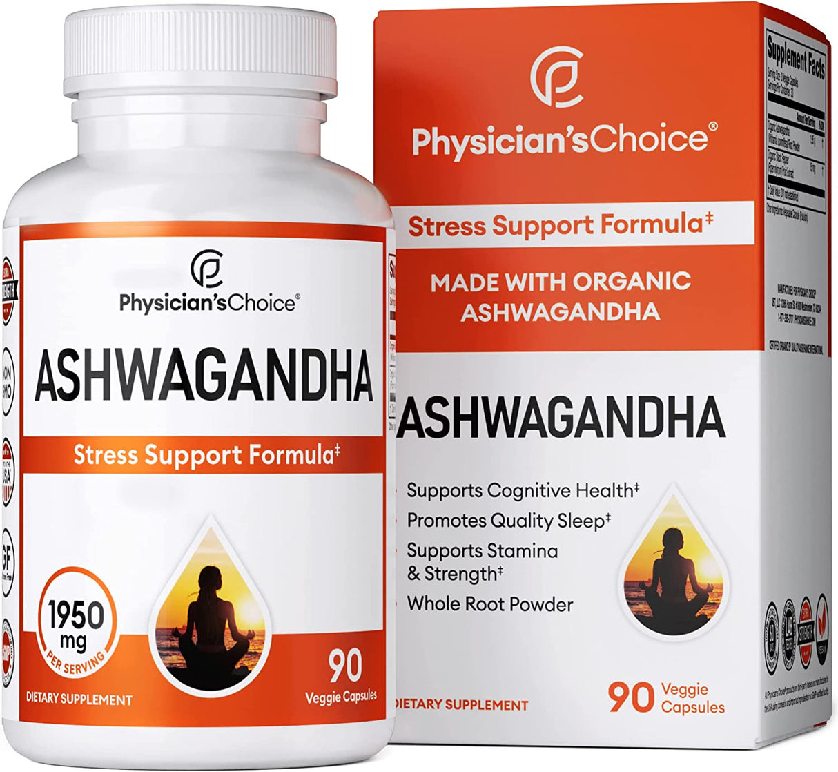 Physician´s Choice Ashwagandha 1950Mg. Organic Ashwagandha 90 Capsulas