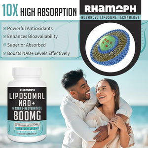 Rhamoph Liposomal NAD+ 800Mg. with Trans-Resveratrol 300Mg. 60 Capsulas Blandas