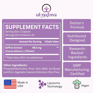 ULMUBRA - Ulmubra Liposomal Saffron 88.5Mg. 60 Capsulas - The Red Vitamin MX - Suplementos Alimenticios - {{ shop.shopifyCountryName }}