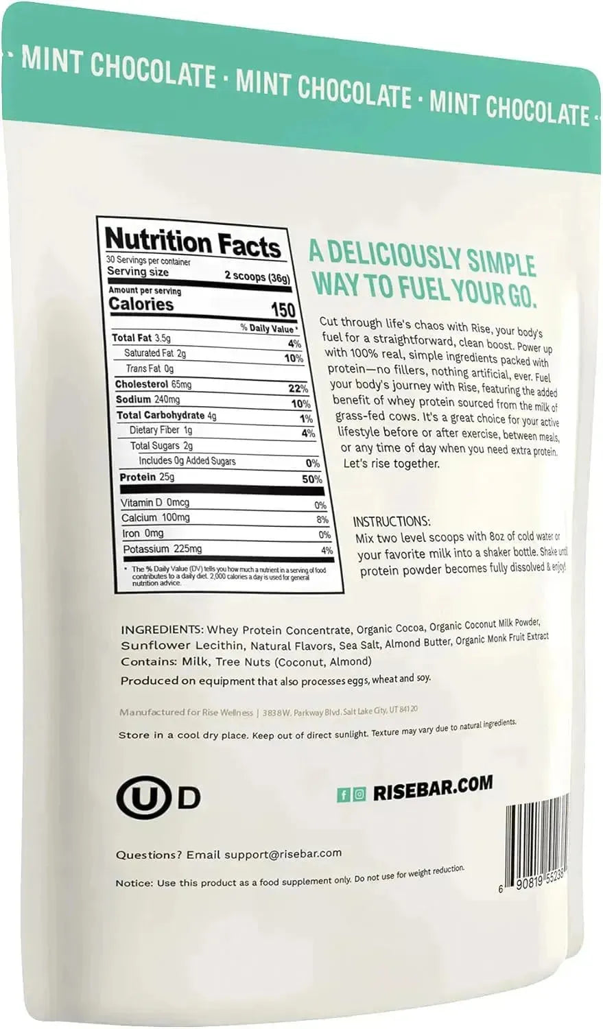RISE - Rise Whey Protein Powder Grass Fed Mint Chocolate 1.1 Kg. - The Red Vitamin MX - Suplementos Alimenticios - {{ shop.shopifyCountryName }}