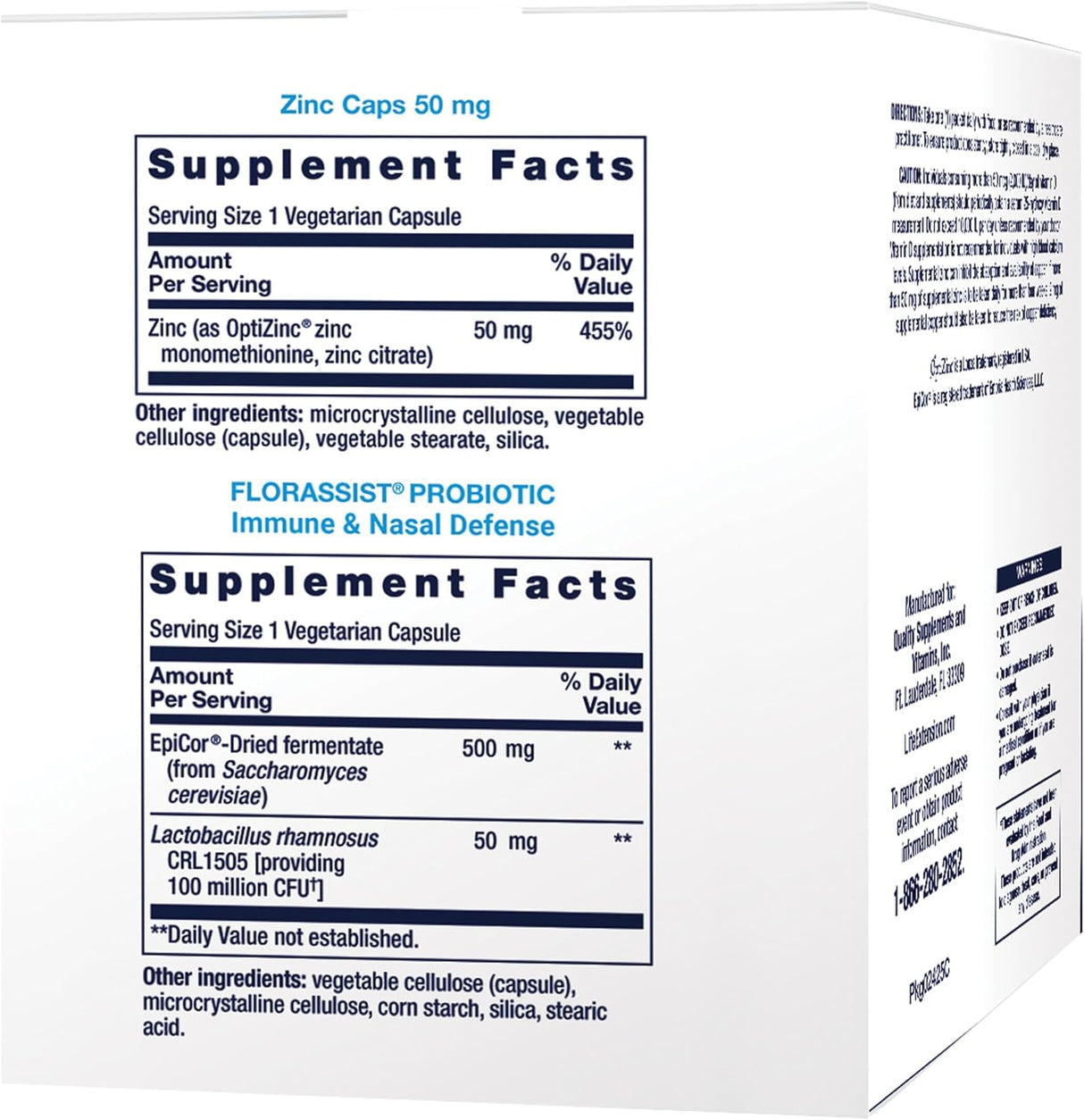 Life Extension Immune Packs with Vitamin C & D Zinc and Probiotic 30 Paquetes