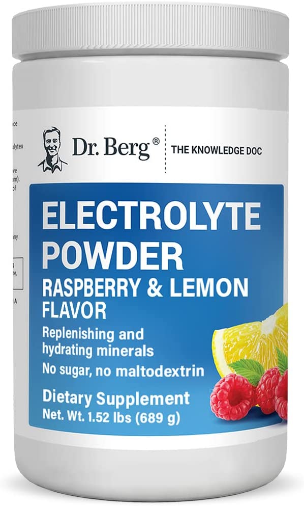 Dr. Berg Hydration Keto Electrolyte Powder Raspberry & Lemon Flavor 100 Servicios