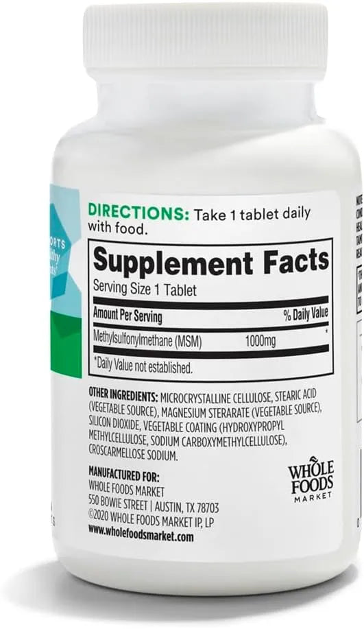 365 - 365 by Whole Foods Market MSM 1000Mg. 90 Tabletas - The Red Vitamin MX - Suplementos Alimenticios - {{ shop.shopifyCountryName }}