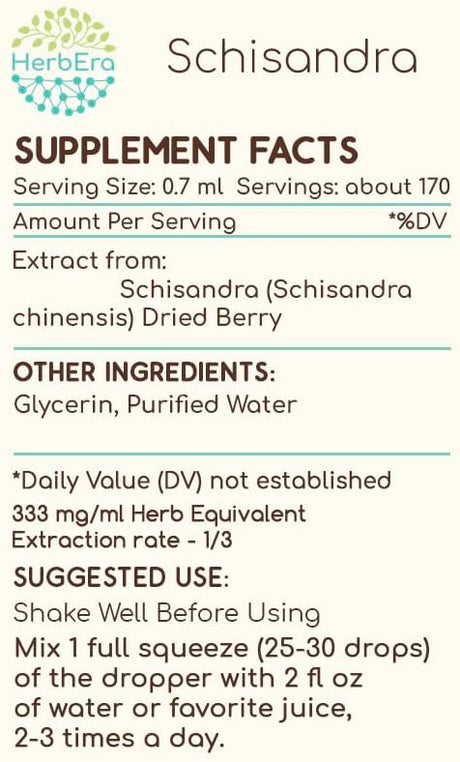 HerbEra Schisandra Extract Tincture 4 Fl.Oz.