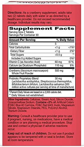 21st Century Cranberry Plus Probiotic 120 Tabletas