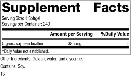 Standard Process Soybean Lecithin 240 Capsulas Blandas