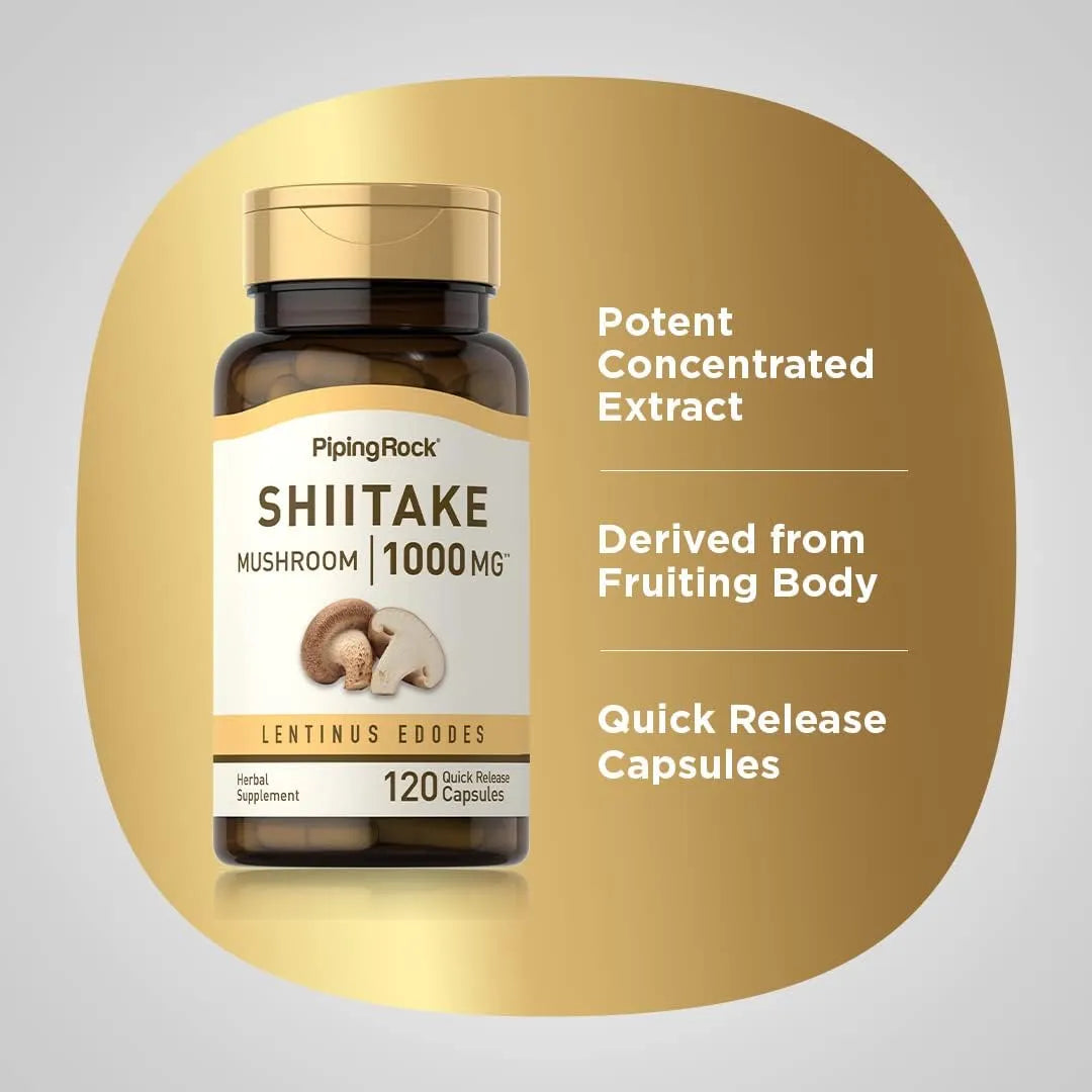 PIPING ROCK - Piping Rock Shiitake Mushroom Extract 1000Mg. 120 Capsulas - The Red Vitamin MX - Suplementos Alimenticios - {{ shop.shopifyCountryName }}