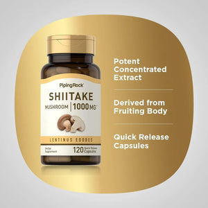 PIPING ROCK - Piping Rock Shiitake Mushroom Extract 1000Mg. 120 Capsulas - The Red Vitamin MX - Suplementos Alimenticios - {{ shop.shopifyCountryName }}