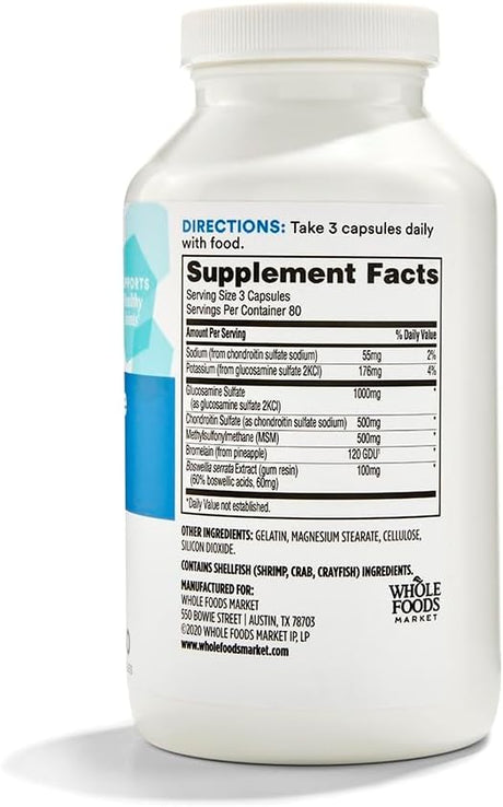 365 by Whole Foods Market Glucosamine Chondroitin And MSM 240 Capsulas