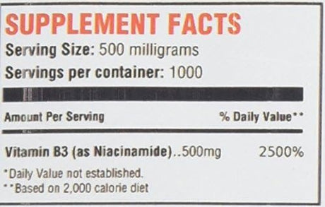 Bulk Supplements Niacinamide Powder 500Gr.