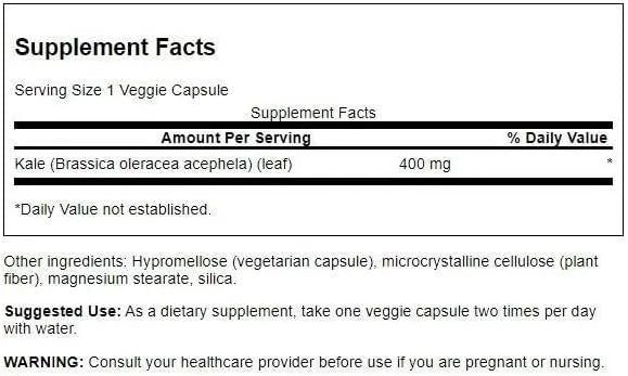 SWANSON - Swanson Full Spectrum Kale 400Mg. 60 Capsulas - The Red Vitamin MX - Suplementos Alimenticios - {{ shop.shopifyCountryName }}