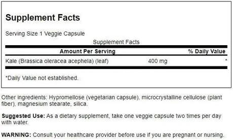 SWANSON - Swanson Full Spectrum Kale 400Mg. 60 Capsulas - The Red Vitamin MX - Suplementos Alimenticios - {{ shop.shopifyCountryName }}