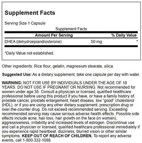 Swanson DHEA-Natural Supplement 50Mg. 120 Capsulas