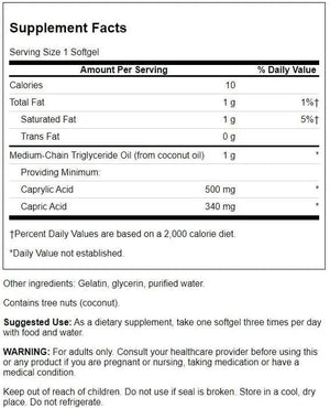 SWANSON - Swanson MCT Pure 1000Mg. 90 Capsulas Blandas - The Red Vitamin MX - Suplementos Alimenticios - {{ shop.shopifyCountryName }}