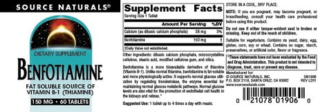 Source Naturals Benfotiamine 150Mg. 60 Tabletas