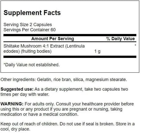 SWANSON - Swanson Shiitake Mushroom Extract 500Mg. 120 Capsulas - The Red Vitamin MX - Suplementos Alimenticios - {{ shop.shopifyCountryName }}