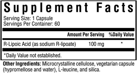 Seeking Health R-Lipoic Acid 100Mg. 60 Capsulas