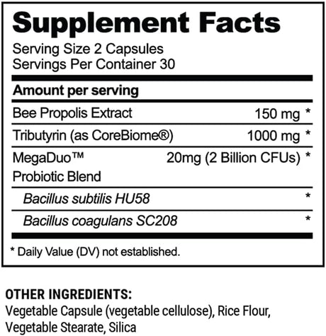 Beekeeper's Naturals Propolis Complete Gut Health 60 Capsulas