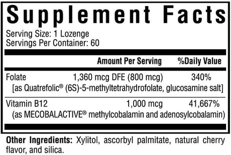 Seeking Health Methyl B12 with L-Methylfolate 60 Tabletas