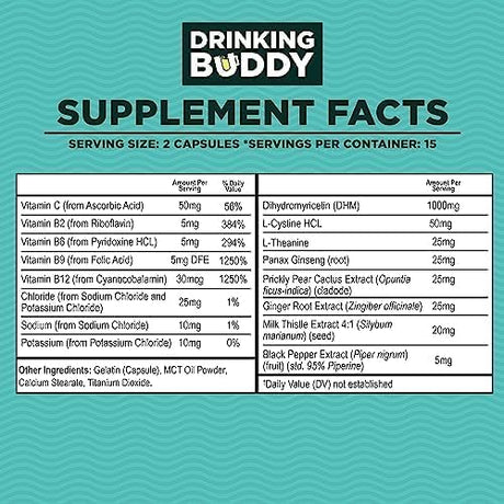 Drinking Buddy After-Drinking Aid DHM Formula 30 Capsulas 2 Pack