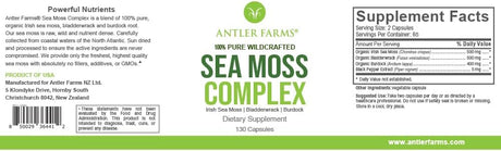 Antler Farms 100% Pure Sea Moss Complex 130 Capsulas