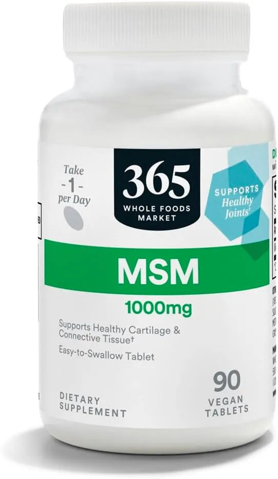 365 - 365 by Whole Foods Market MSM 1000Mg. 90 Tabletas - The Red Vitamin MX - Suplementos Alimenticios - {{ shop.shopifyCountryName }}