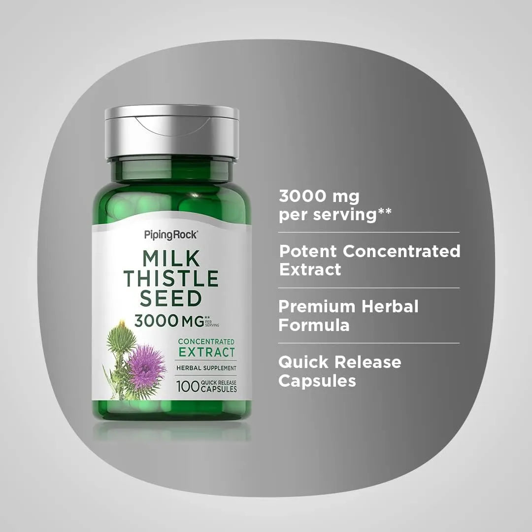 PIPING ROCK - Piping Rock Milk Thistle 3000Mg. 100 Capsulas - The Red Vitamin MX - Suplementos Alimenticios - {{ shop.shopifyCountryName }}