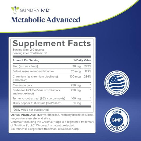 Gundry MD Metabolic Advanced Nutrient Blend 120 Capsulas