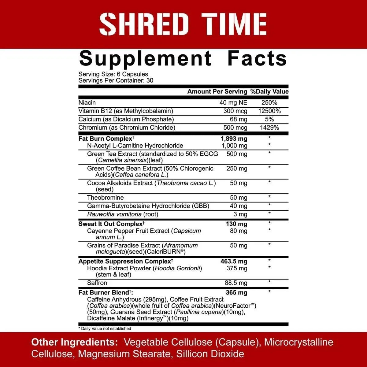 5% NUTRITION - 5% Nutrition Shred Time Fat Burner 180 Capsulas - The Red Vitamin MX - Suplementos Alimenticios - {{ shop.shopifyCountryName }}