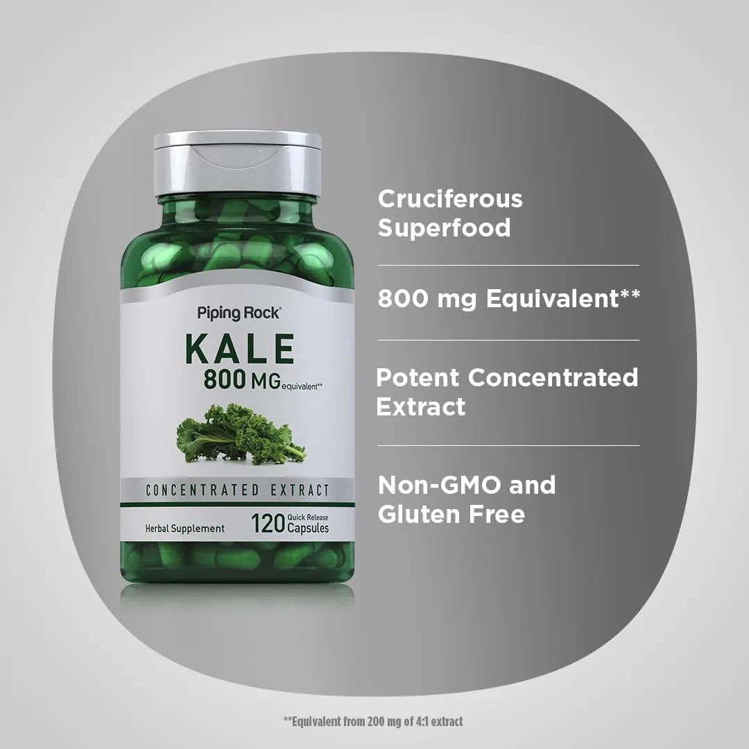 PIPING ROCK - Piping Rock Kale Extract 800Mg. 120 Capsulas - The Red Vitamin MX - Suplementos Alimenticios - {{ shop.shopifyCountryName }}