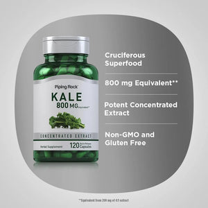 PIPING ROCK - Piping Rock Kale Extract 800Mg. 120 Capsulas - The Red Vitamin MX - Suplementos Alimenticios - {{ shop.shopifyCountryName }}