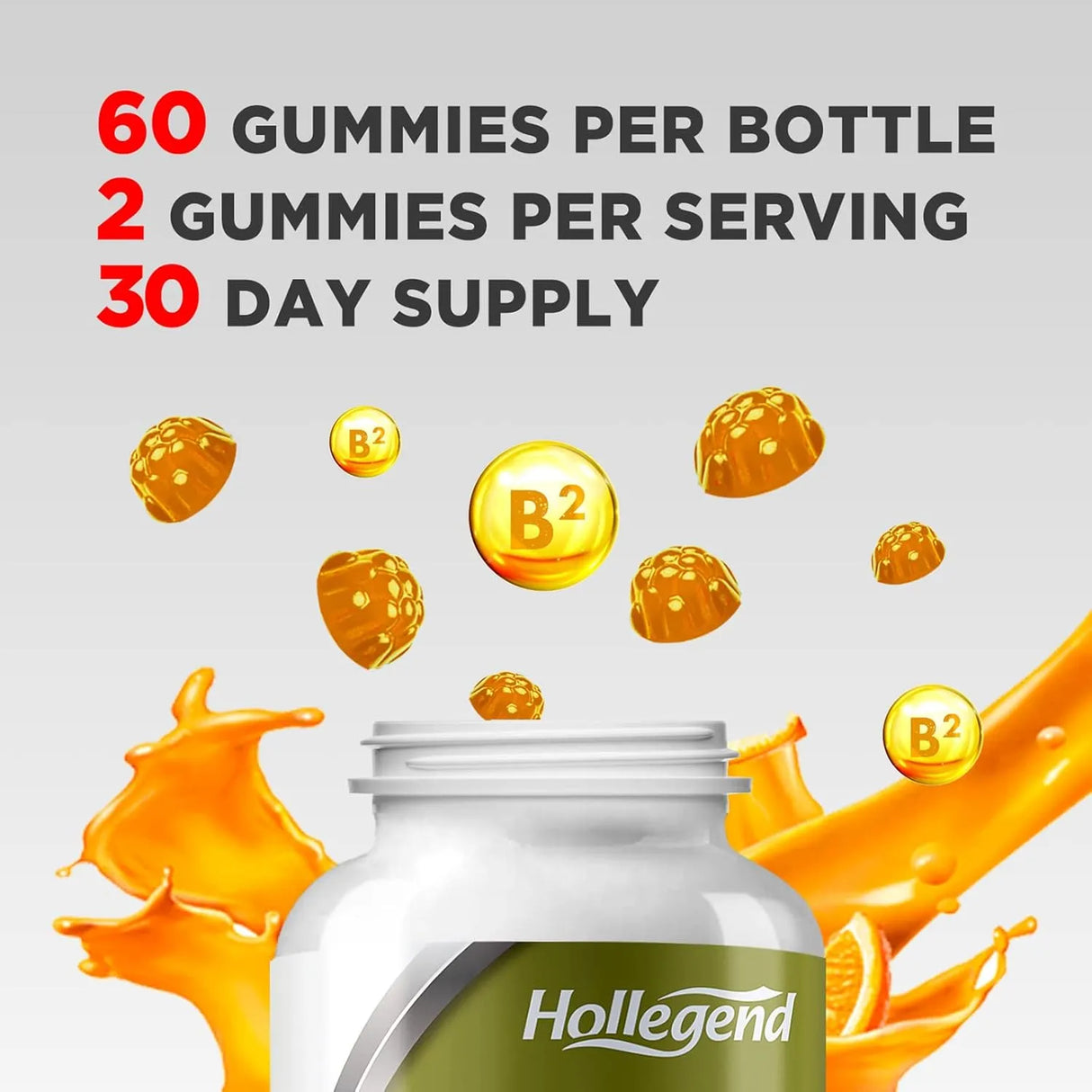 HOLLEGEND - HOLLEGEND Vitamin B2 Gummies Riboflavin 400Mg. 60 Gomitas 2 Pack - The Red Vitamin MX - Suplementos Alimenticios - {{ shop.shopifyCountryName }}