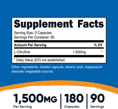 Nutricost L-Citrulline 1500Mg. 360 Capsulas