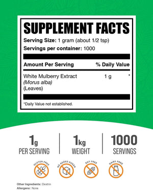 BULK SUPPLEMENTS - Bulk Supplements White Mulberry Leaf Extract Powder 1 Kg. - The Red Vitamin MX - Suplementos Alimenticios - {{ shop.shopifyCountryName }}