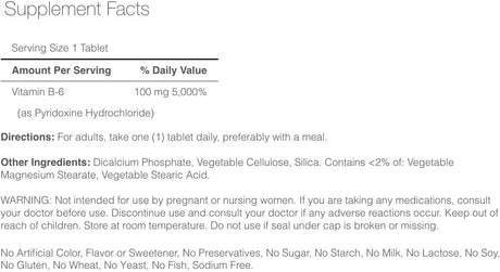 Puritan's Pride Vitamin B-6 100Mg. 100 Tabletas