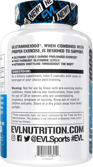 Evlution Nutrition L-Glutamine 1000 30 Capsulas